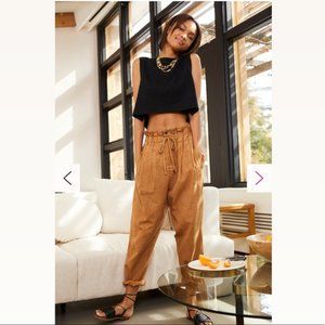 Free People We The Free Margate Pleated Trouser (paper bag pants), Savannah, XS